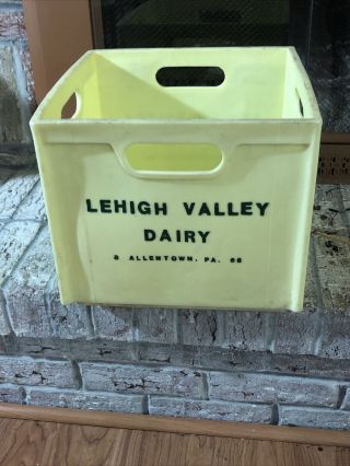 Vintage 1968 Lehigh Valley Dairy Milk Crate Heavy Duty 13x13x11