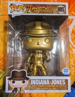 Funko Pop Gold 10 Inch Indiana Jones 885 Limited Edition In Hand Ready To Ship