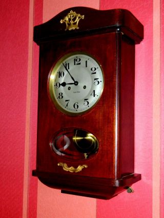 Antique Gustav Becker Wall Clock - 57cm (22,  5 ") Long.