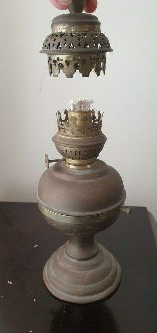 Antique Vintage Solid Brass Oil Kerosene Lamp Cap Only