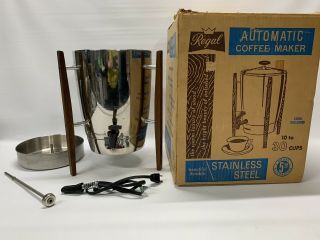 Vintage Regal Mid Century Modern Automatic Coffee Maker 1330 Atomic 12 - 30 Cups