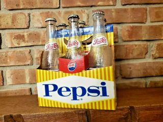 1950’s Pepsi - Cola “say Pepsi Please ” 6 Pack Cardboard Bottle Carrier/bottles
