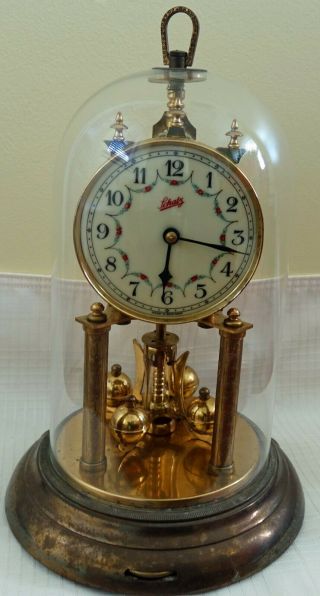 Vintage,  Schatz Anniversary Clock,  49 Movement Glass Dome