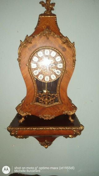 German FHS Franz Hermle & Sons Pendulum Mantel Clock 151 - 080 W/Shelf 3