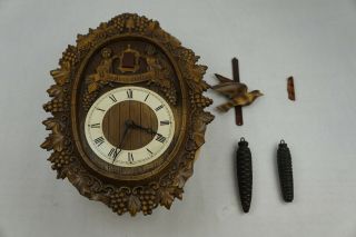 Vintage E.  Schmeckenbecher Cuckoo Clock West Germany " In Vino Veritas "