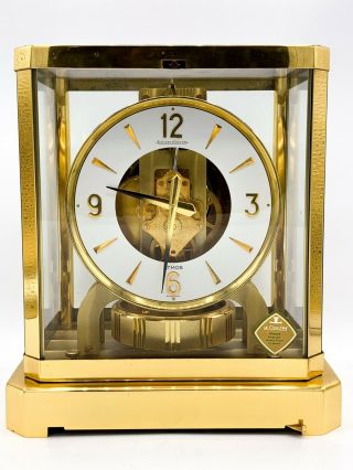 Vtg Lecoultre Atmos Perpetual Motion Clock Brass Mantle Clock 383330