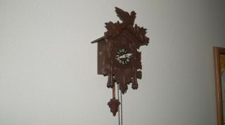 Vintage Heco 8 Day Wood Cuckoo Clock Made In Germany