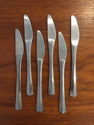 Set Of 6 Towle Supreme Cutlery Tws61 Satin Stainless Steel Dinner Knives