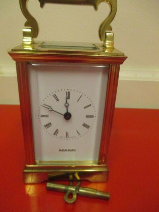Antique Vintage Brass & Glass - - Carriage Clock,  Made In England Very Rare
