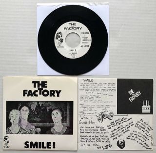 The Factory Smile / World Gone Mad 1982 Us 7 " Kick In The Eye Punk 45,  Insert