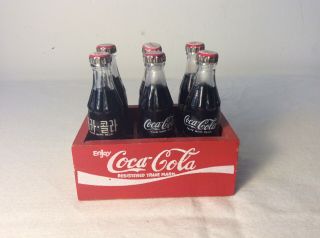 Vintage Miniature Coca Cola Bottles And Wooden Crate From Price Inc