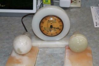 1939 Worlds Fair Clock Set Onyx Marble? Look