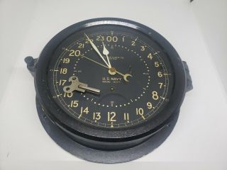 Vintage Navy Ships 24 Hour Chelsea Boston Clock With 8 " Dial