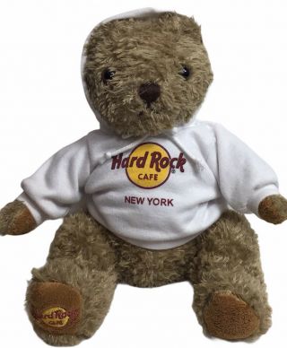 Hard Rock Cafe York Bear Soft Toy Plush 9” With White Hoodie 2013 Ad Promo