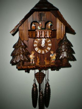 Vintage Musical Cuckoo Clock W.  Animated Dancers And Not The Usual Music
