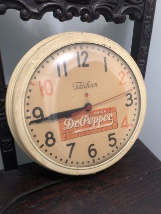 Vintage Dr Pepper Telechron Wall Clock