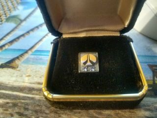 Vintage 10k Gold North American Rockwell International Airlines Pin 2 Diamonds