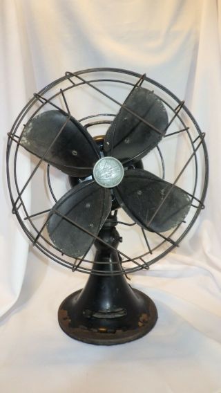 Large Antique Emerson Oscillating Electric Desk Table Fan 79648