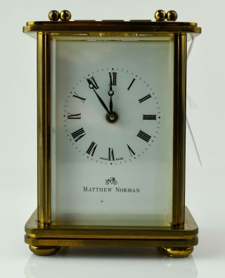 Matthew Norman 1754 Brass Swiss Made Carriage Clock - Dh109