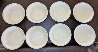 8 Corelle English Breakfast Soup Cereal Bowls Blue & Pink Stripes