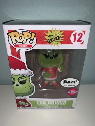 Funko Pop Dr Seuss The Grinch 12 Books A Million Exclusive Flocked In Protector