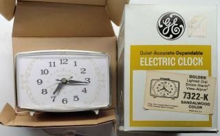 Ge General Electric Alarm Clock Lighted Dial 7322k Mid Century (old Stock)