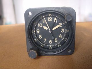 Vintage Waltham A 13a Aircraft Clock / Chronograph.  8 Day Clock
