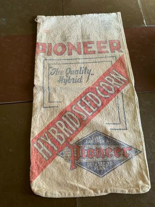 Vintage Pioneer Hybrid Seed Corn Cloth Farm Sack