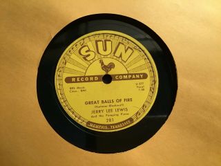 78 Rpm Jerry Lee Lewis Sun 281 Great Balls Of Fire / You Win Again E