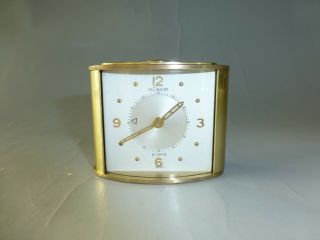 Exc Vintage Swiss Jaeger Lecoultre Memovox Alarm 8 Days Clock Luxury Brass Case