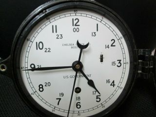 Chelsea Clock Co Boston Us Government 6 Inch With A 12/24 Hour Dial