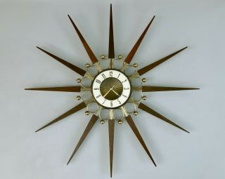 Vintage Elgin " Wedding Ring " Starburst Clock