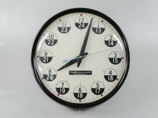 Vintage 24hr Military Time Bubble Electric Wall Clock By Biscayne Specialty Corp