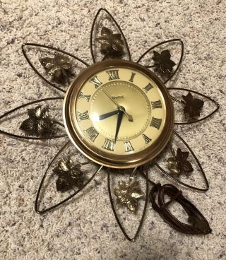 Vintage Mid Century Modern United Clock Co Electric Wall Clock