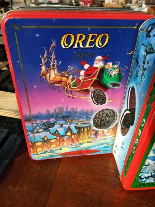 Christmas vintage Oreo Cookie Tins (5) 90 95 96 97 98 Santa Anniversary edition 3