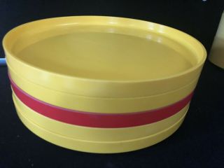 4 Vintage Heller Yellow 1 Red Plates Massimo Vignelli 9.  75”