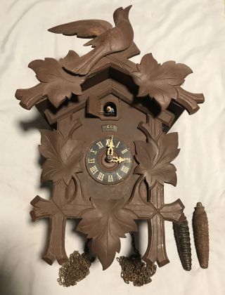Vintage Heco 8 Day Cuckoo Clock Henry Coehler Needs Work