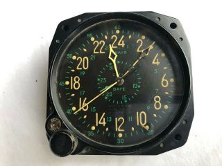 Vintage Waltham Watch Company 8 Day Aircraft Clock Us Navy W/ Instructions Wwii
