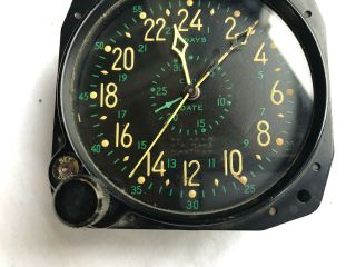 Vintage WALTHAM WATCH COMPANY 8 Day Aircraft Clock US NAVY w/ Instructions WWII 2