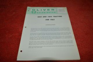 Oliver 1800 1900 Tractor Sales Notes Dealer 