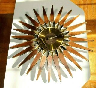 Vintage Seth Thomas Starburst/sunburst Atomic Mid Century Wall Clock Stylemaster