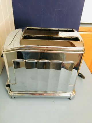 Vintage Mcgraw Electric Model 1b5 2 Slice Toaster Chrome Art Deco