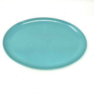 Vintage Miramar Melmac Dinnerware Turquoise Oval Melamine Serving Platter 14x10