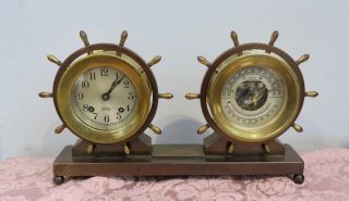 Chelsea Vintage Brass Ships Bell Clock & Barometer Claremont Model 1940 