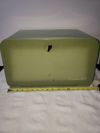 Vintage Green 2 Shelf Metal Bread Box With Hinged Front 17 " X 10.  5 " X 10.  5 "