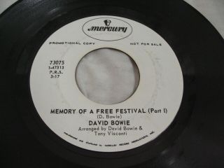 David Bowie Memory Of A Festival Pt 1&2 1970 Us Mercury Demo Promo