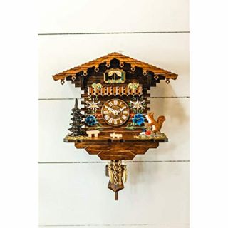 Edelweiss Cuckoo Clock With Hand Painted Squirrels