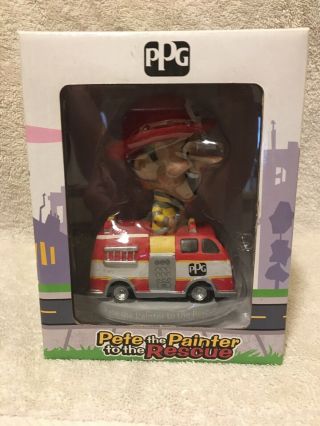 Pete The Painter Bobblehead 2014 Fire Truck Fireman Edition