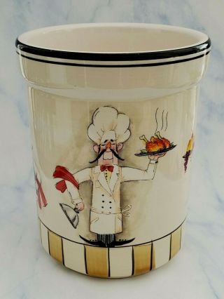 Dine By Hd Designs Whimsical Ceramic Chef Crock Utensil Holder Kitchen Decor