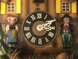 Vintage,  Musical,  Chalet,  Cuckoo Clock W/ Rotating People. ,  See Video 3